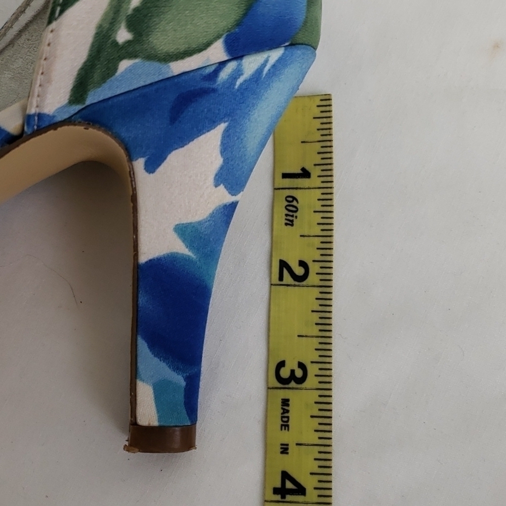 Michaelangelo Bloom Peeptoe Heels 7 Blue/Green VGUC - Picture 12 of 12